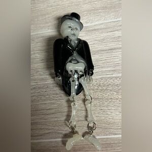 Vintage Resin Skeleton Label Pin , Brooch, With Movable Dangle Joints
4 1/4”